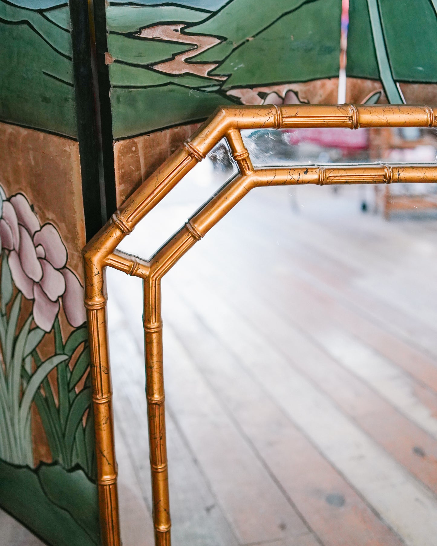Vintage Gilded Bamboo Mirror