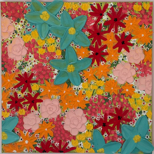 'Petals and Punch' by Sophie Samuels, Mixed Media on Canvas,  20x20
