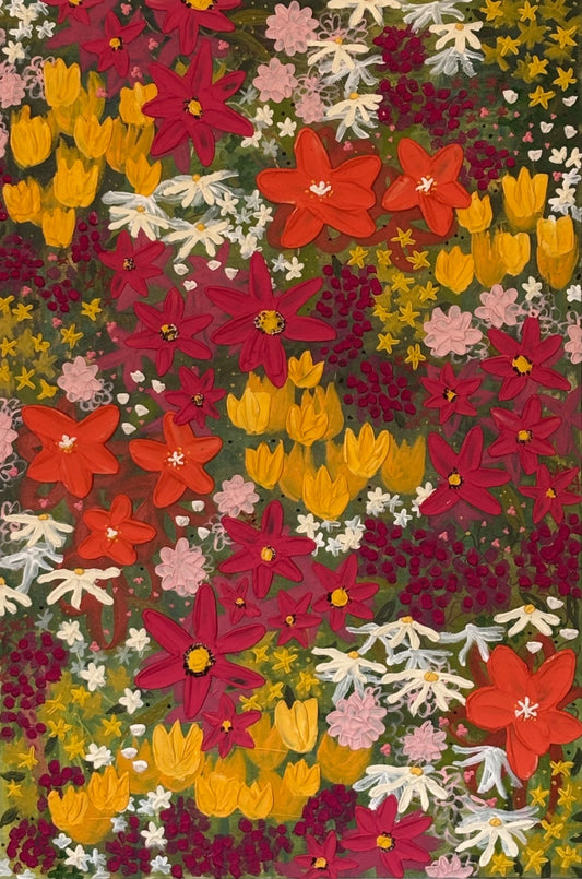 'Petal Parade' by Sophie Samuels, Mixed Media on Canvas, 24x36 