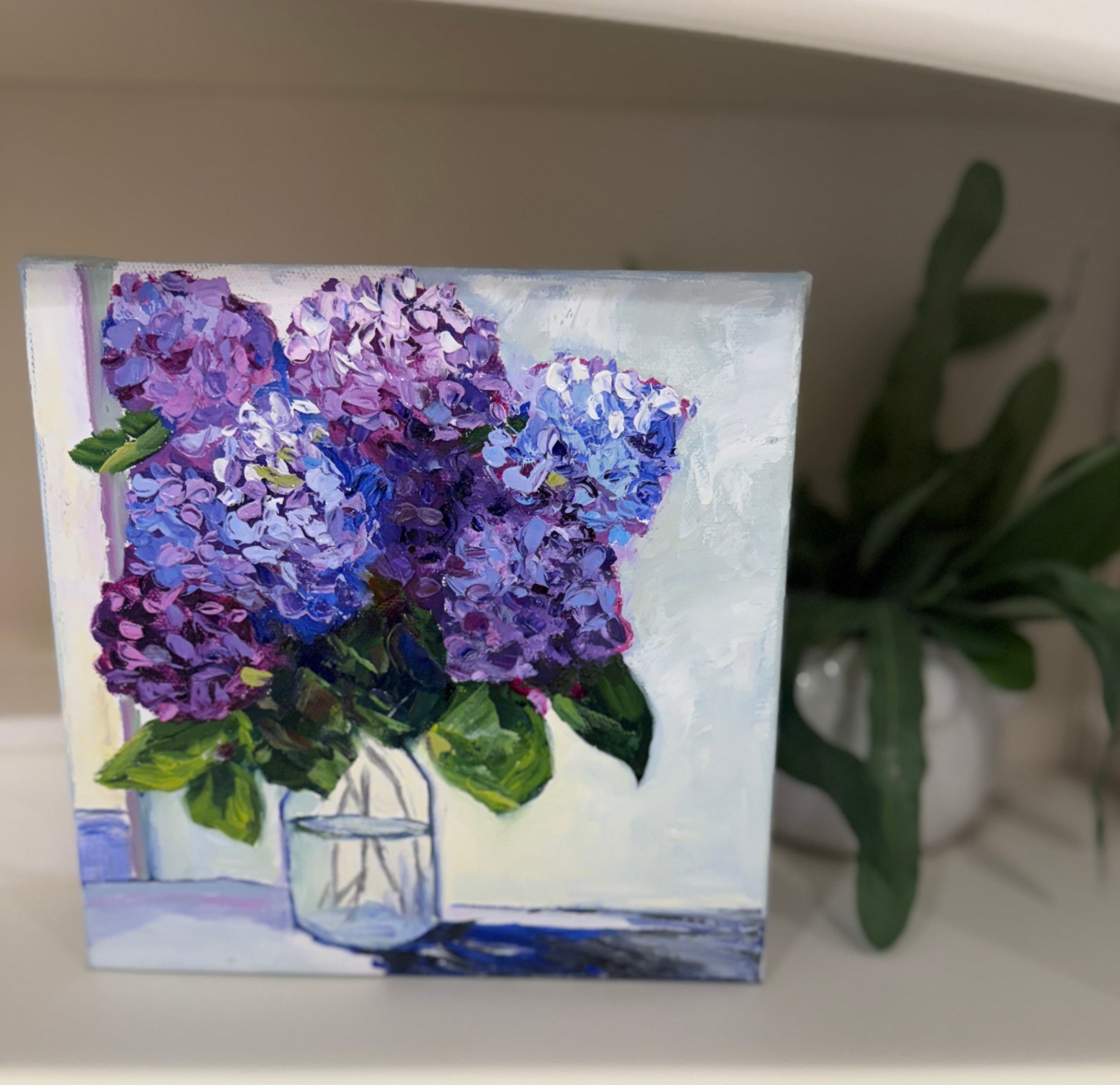 Rhapsody in Blue by JoRene Bargiacchi  8 x 8, Oil on Canvas
