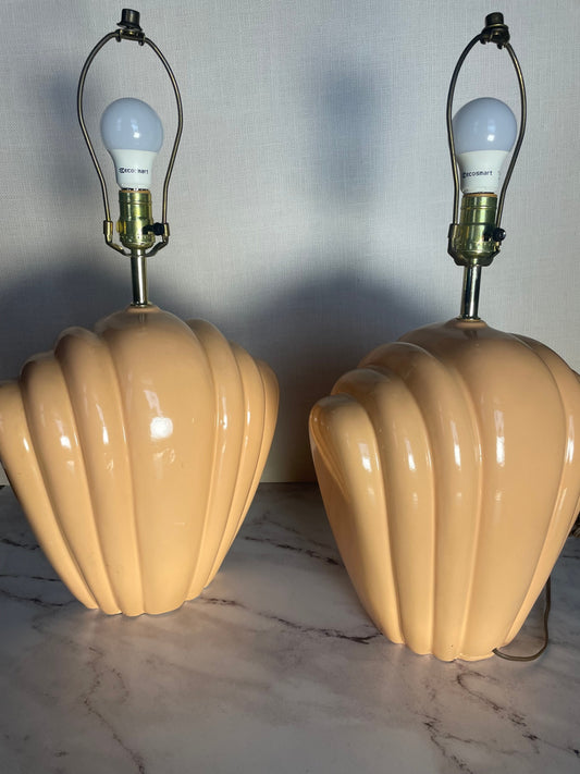 S&M Industrials Lamp 28x12 Peach pair