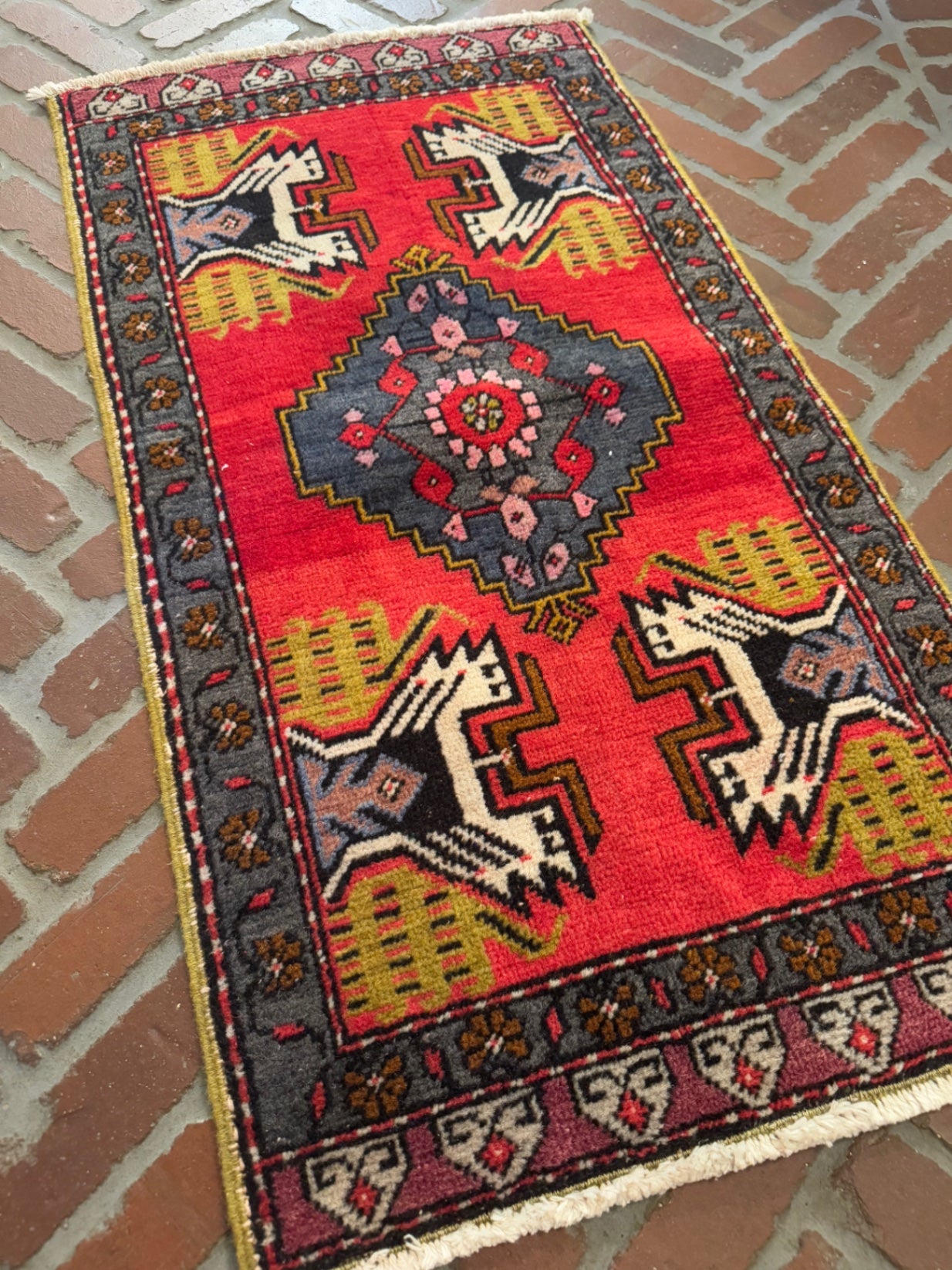 Vintage Turkish Rug, 3'3" x 1'9"