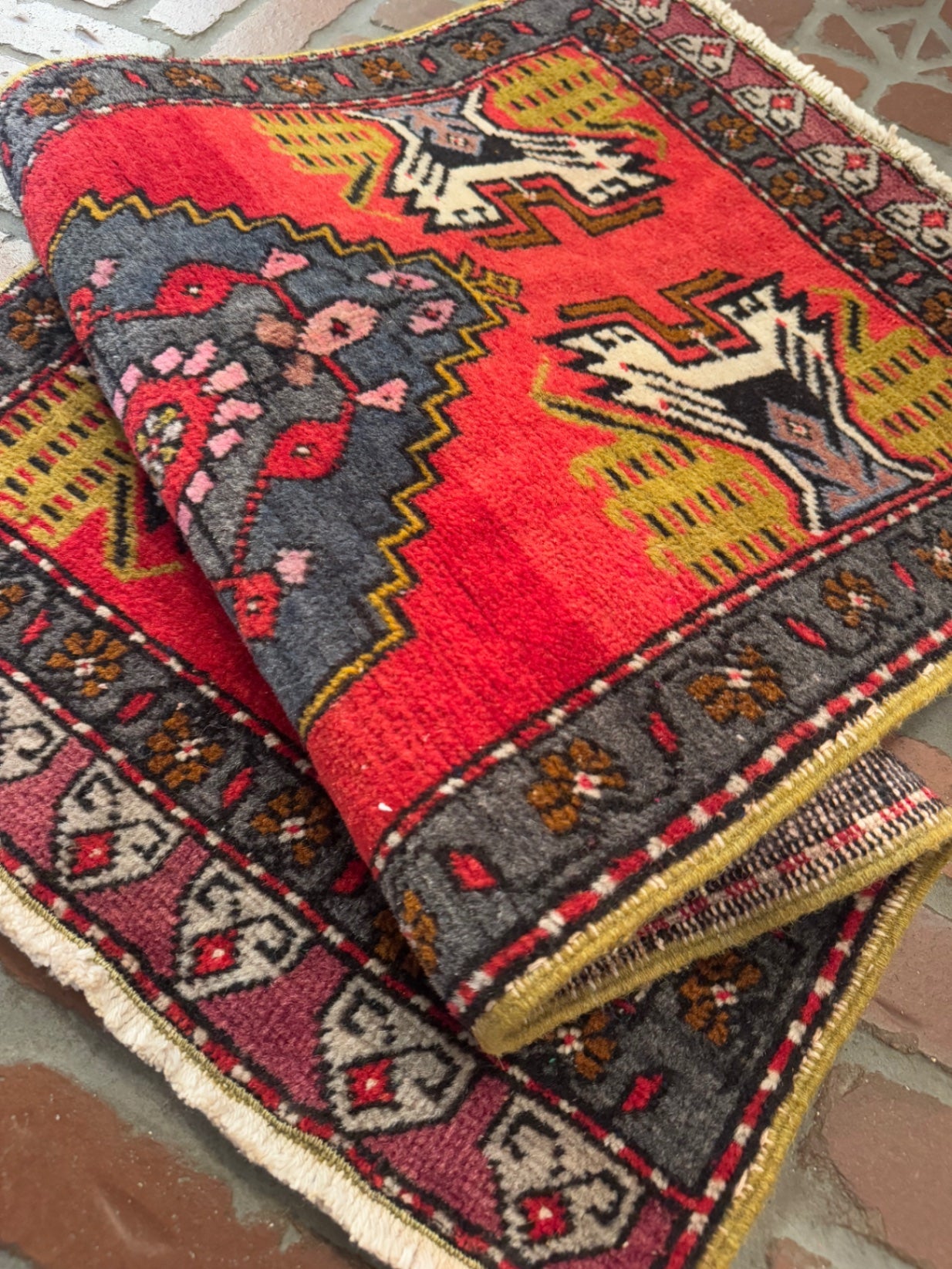 Vintage Turkish Rug, 3'3" x 1'9"