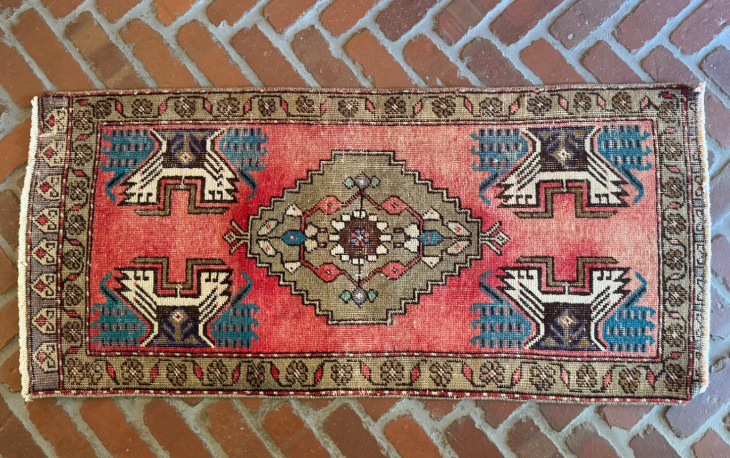 Vintage Turkish Rug 3’4” x 1’6”