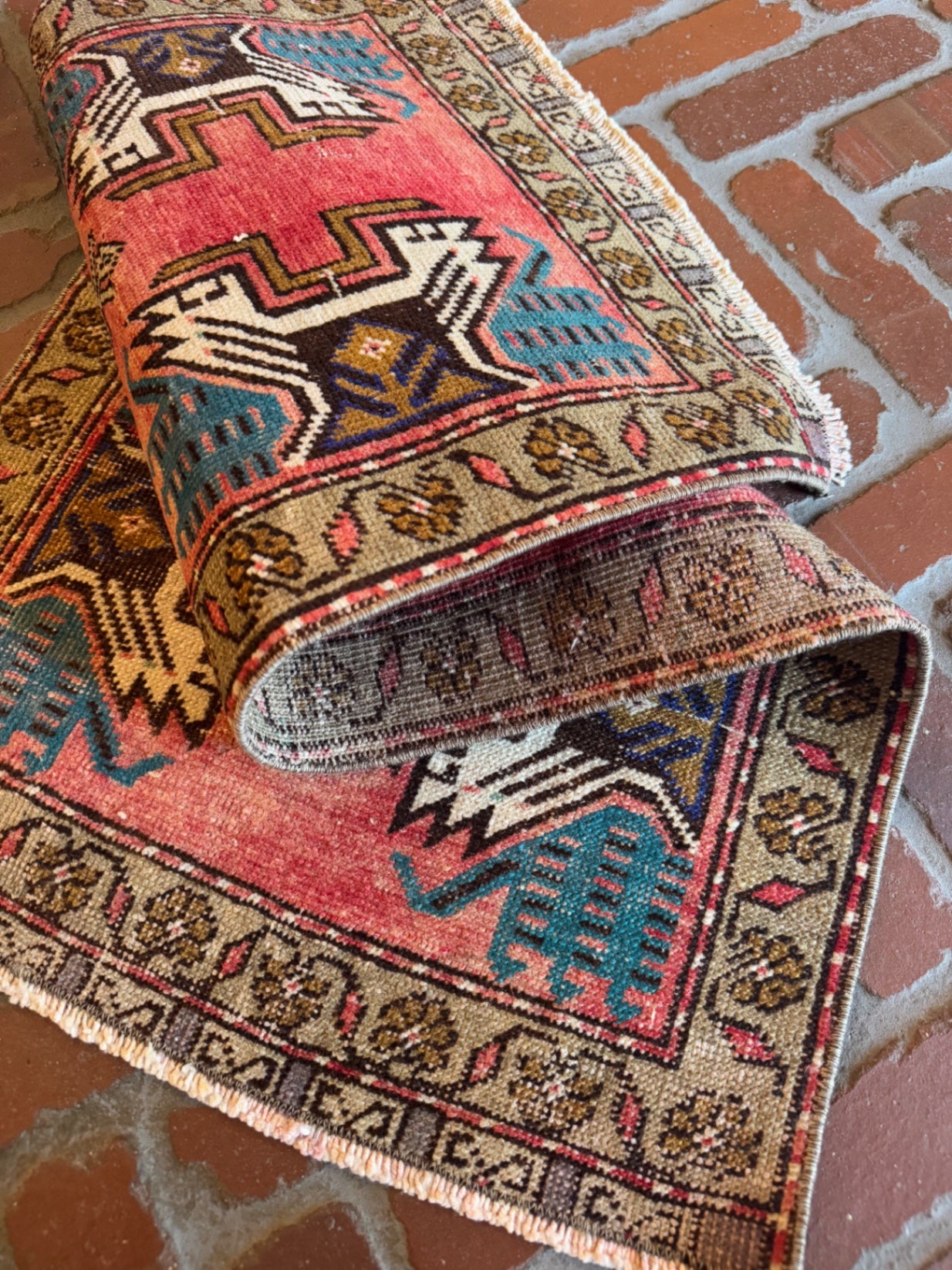 Vintage Turkish Rug 3’2” x 1’6”