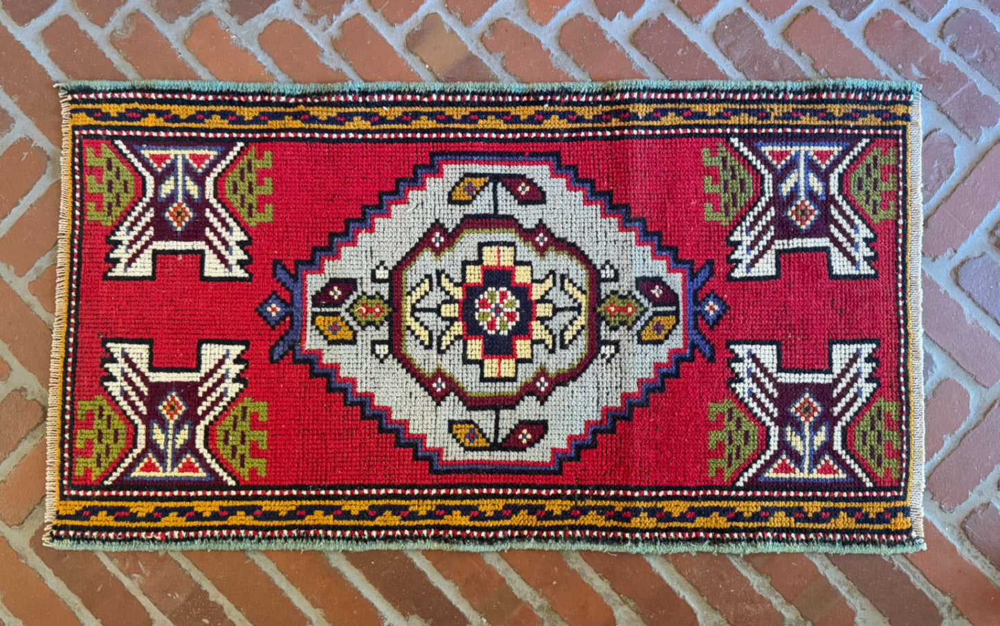 Vintage Turkish Rug 3’3” x 1’9”