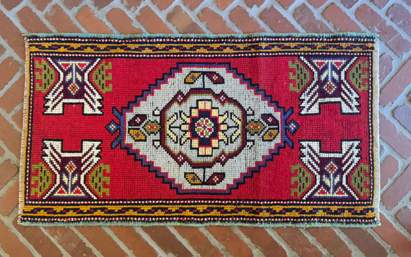 Vintage Turkish Rug 3’3” x 1’9”