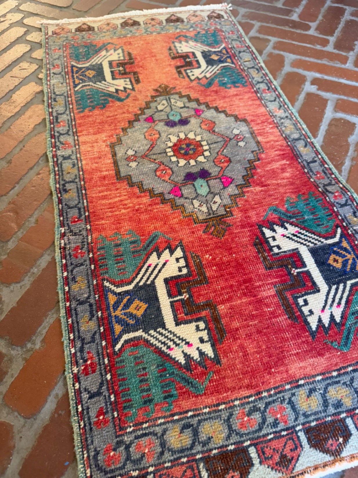 Vintage Turkish Rug 3’7” x 1’8”