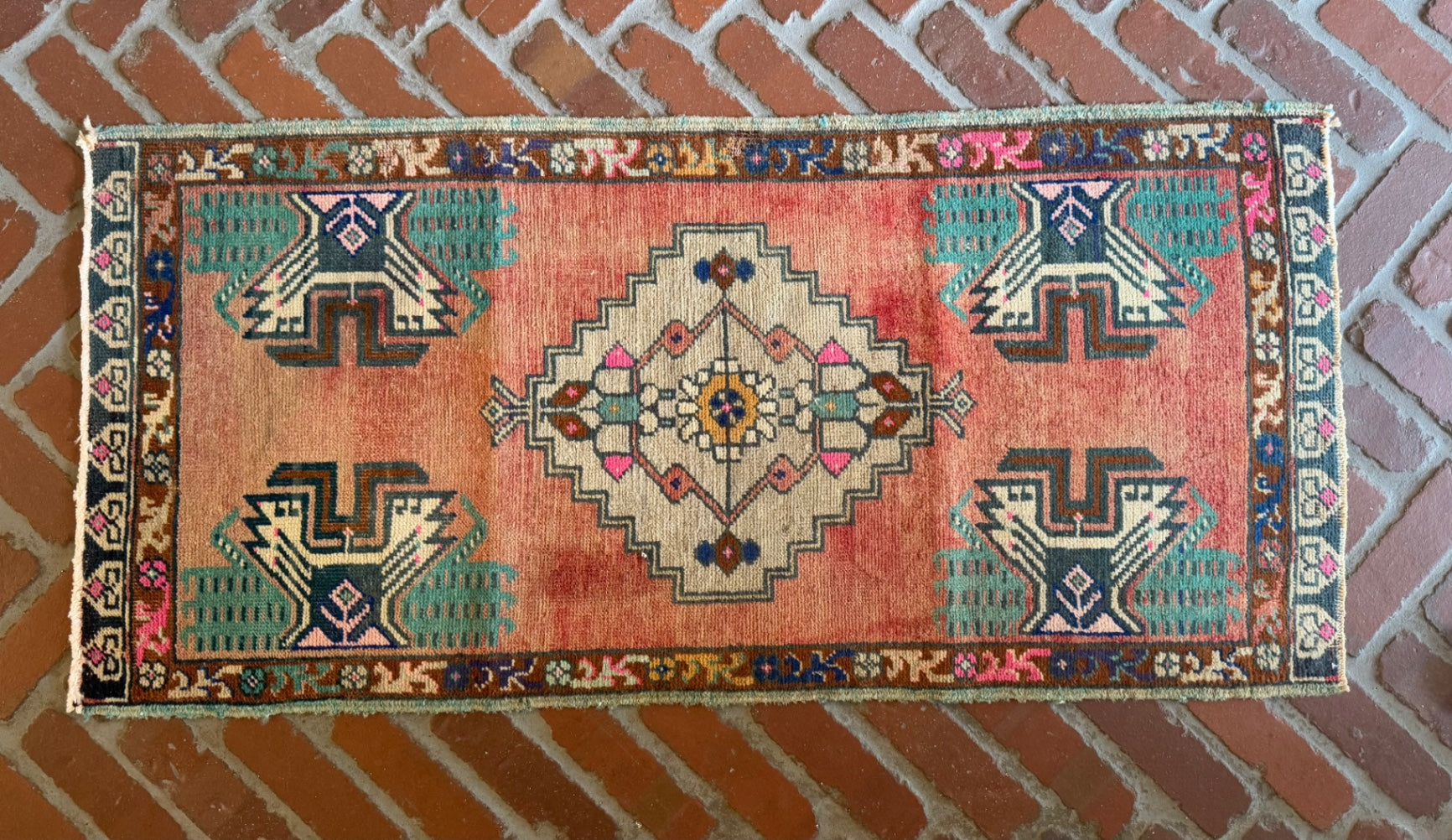 Vintage Turkish Rug 3’7” x 1’8”