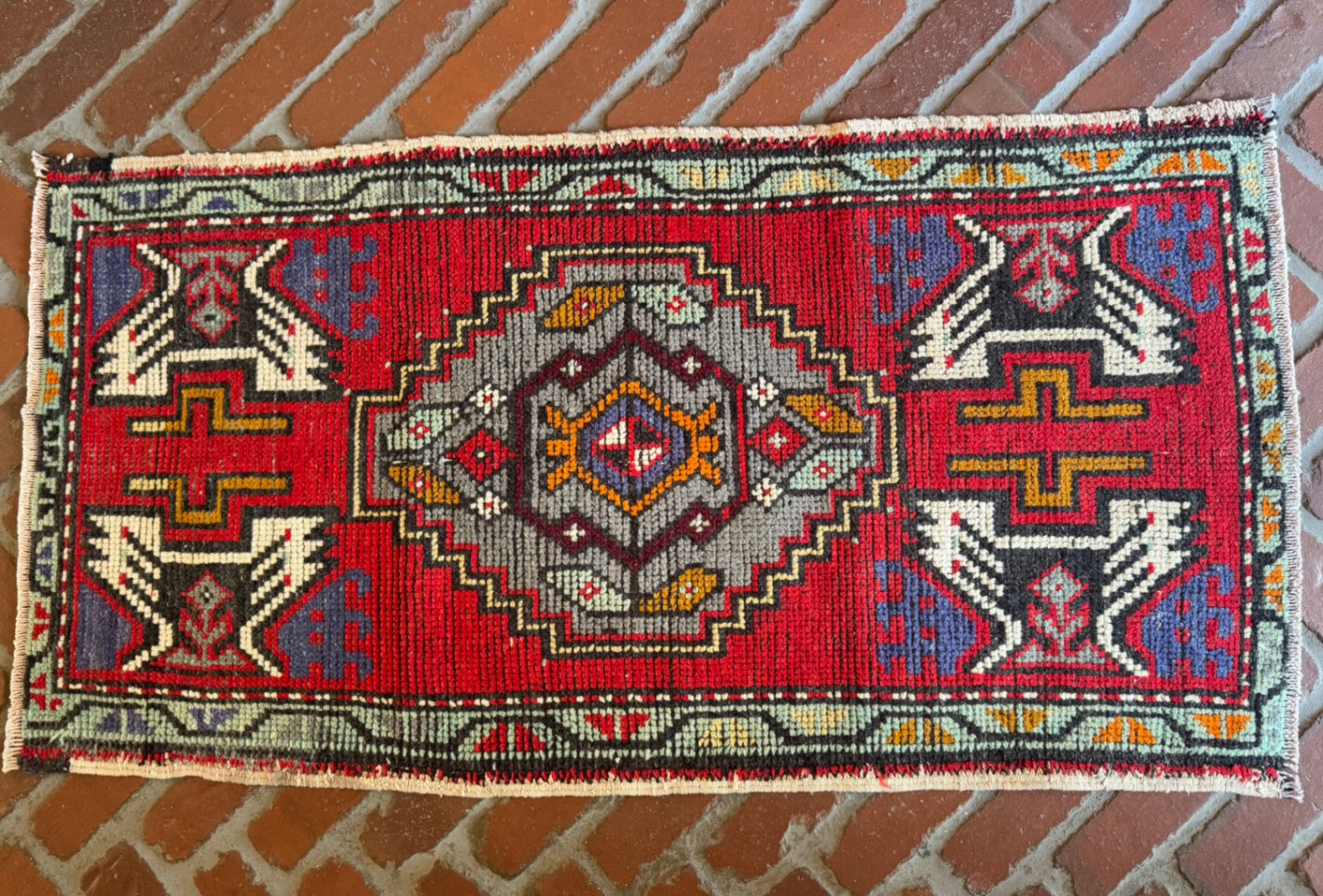 Vintage Turkish Rug 3’4” x 1’8”