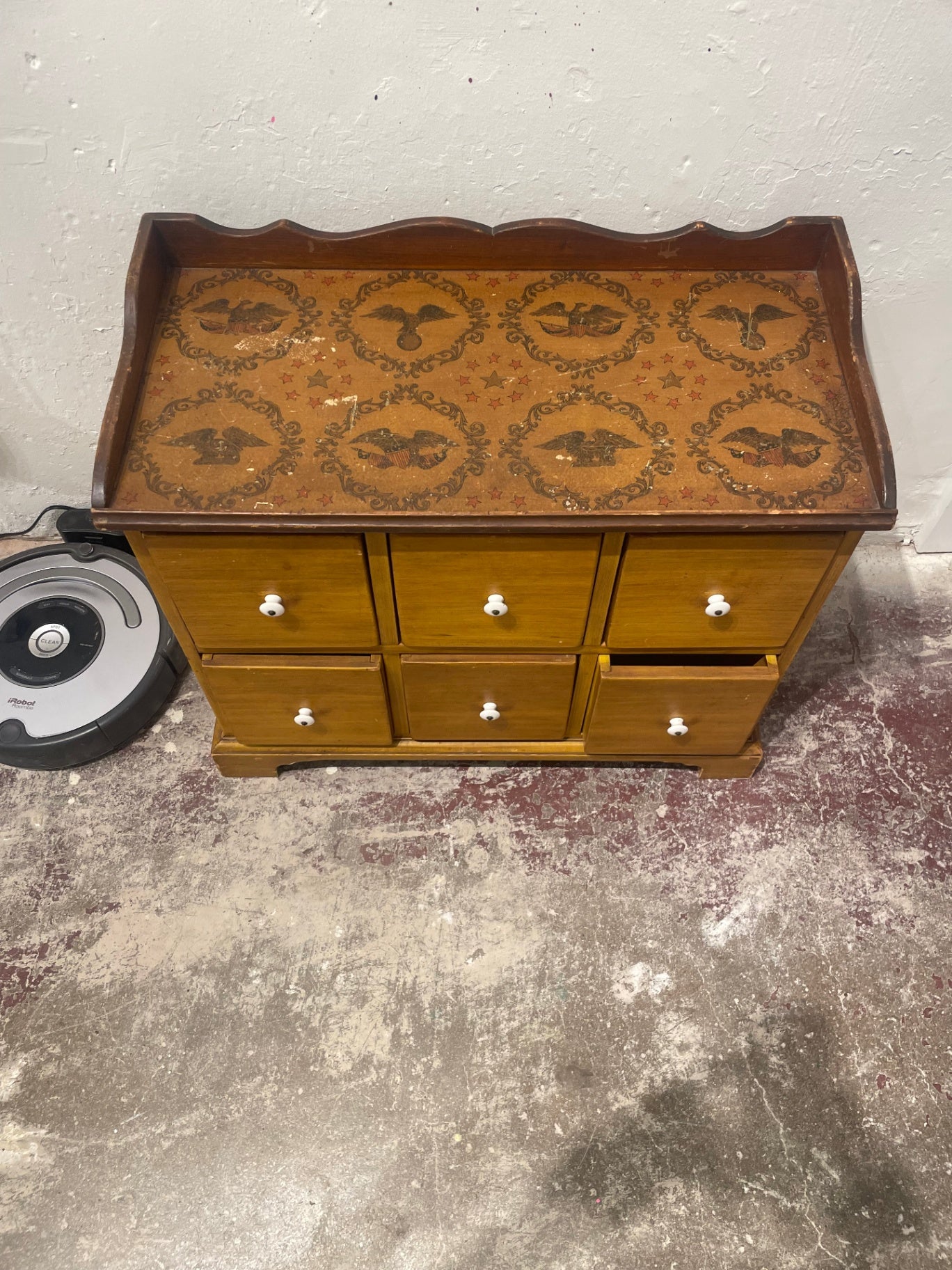Eagle Topped Small Chest of Drawers
