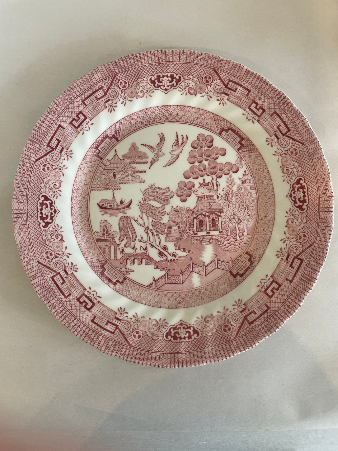 Ceramic Plate Red and White