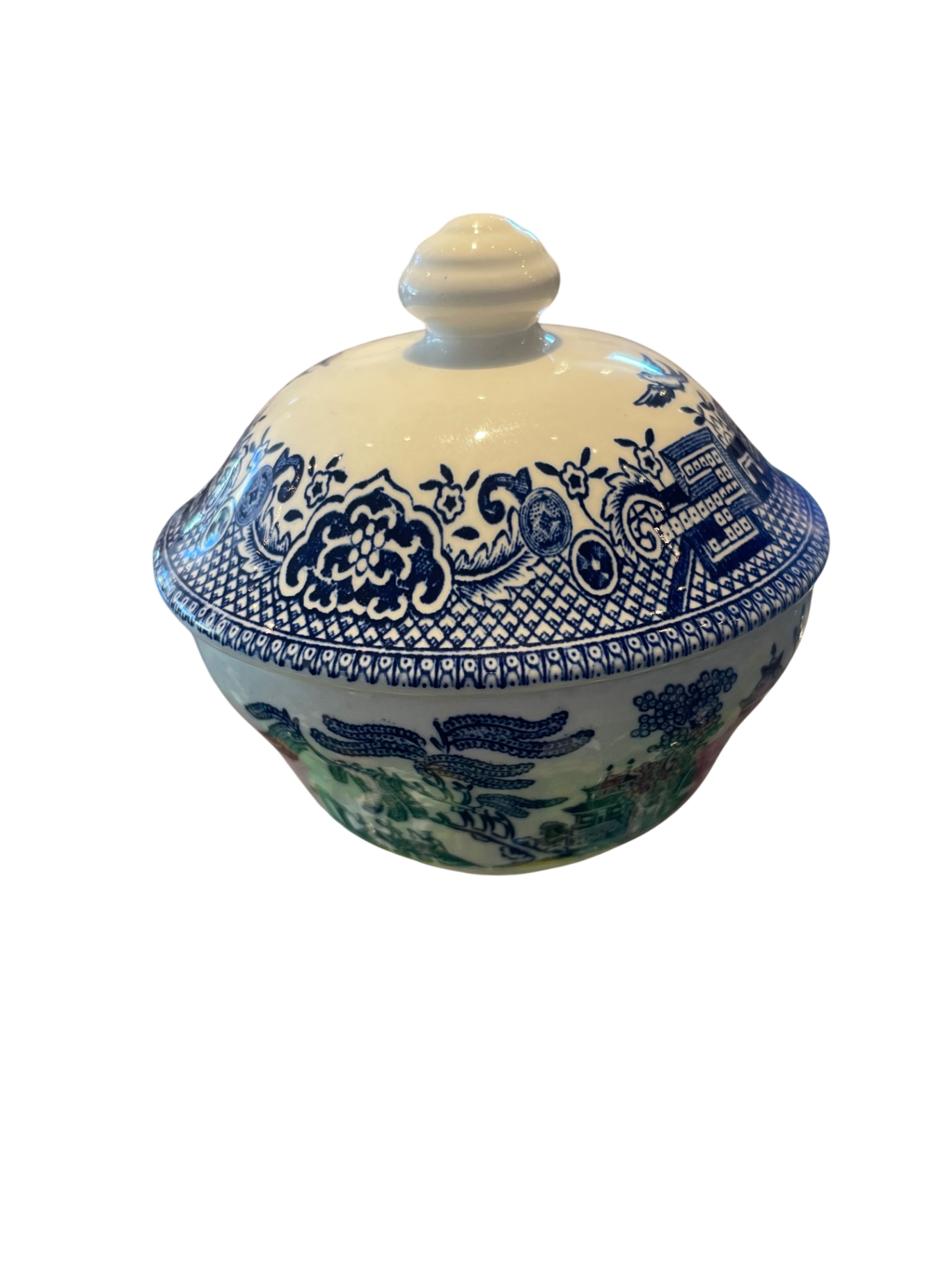Churchill Lidded Dish White and Blue