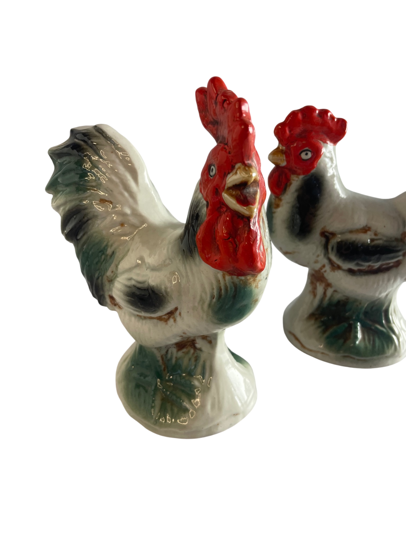 Ceramic Chicken Statuettes (Pair)