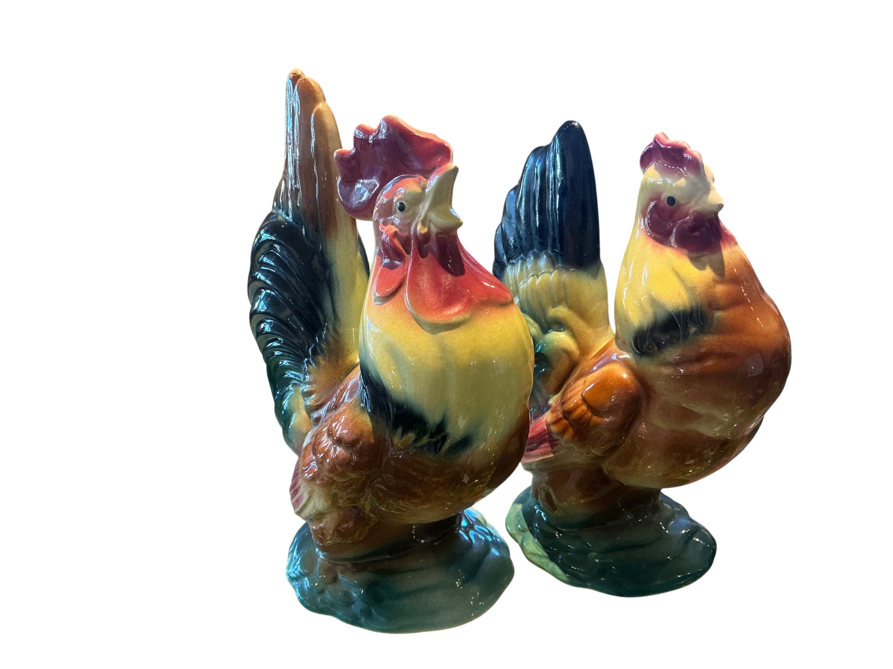 Large ceramic chickens (pair)