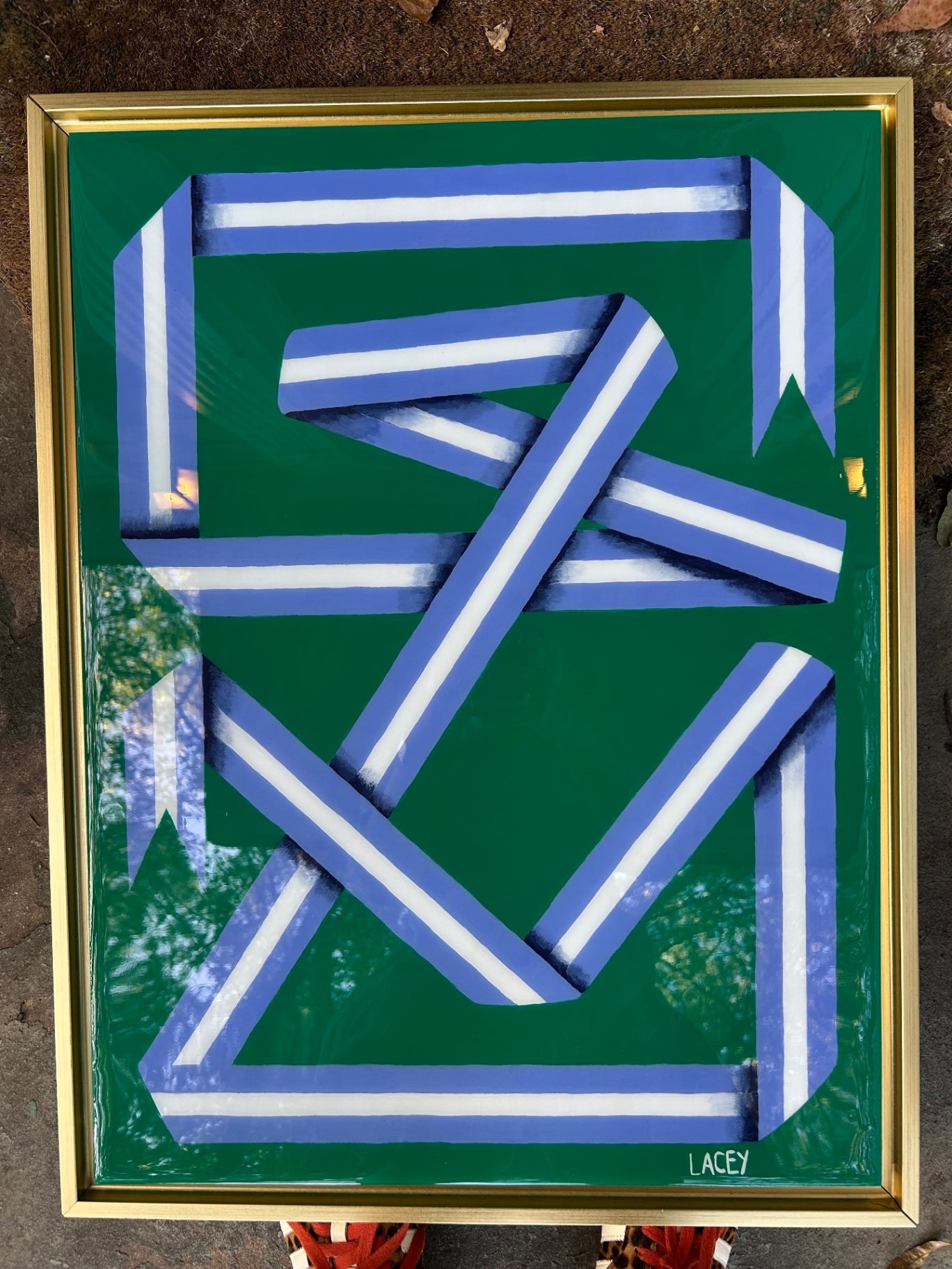“Basil” by Lacey Craig, acrylic on wood, 24 x 18”