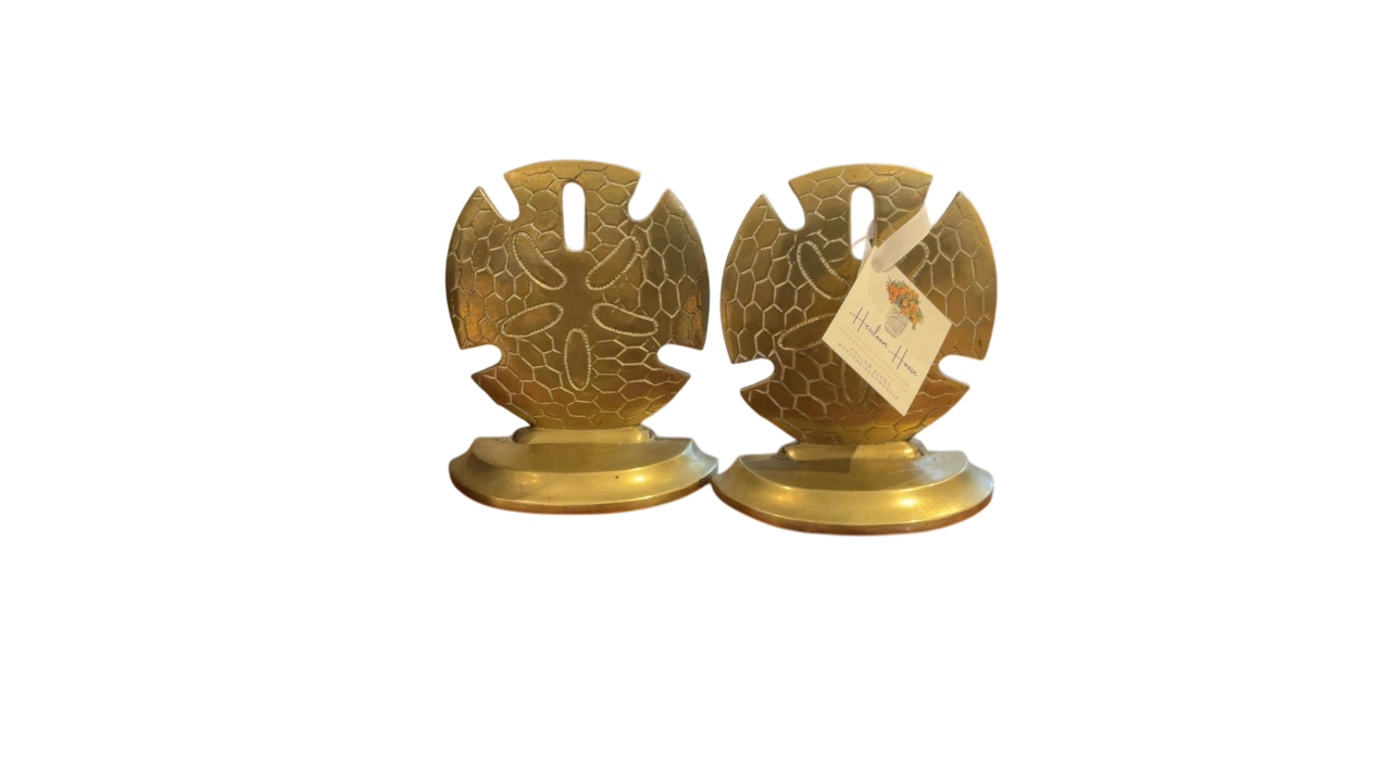 Brass Sand Dollar Bookends