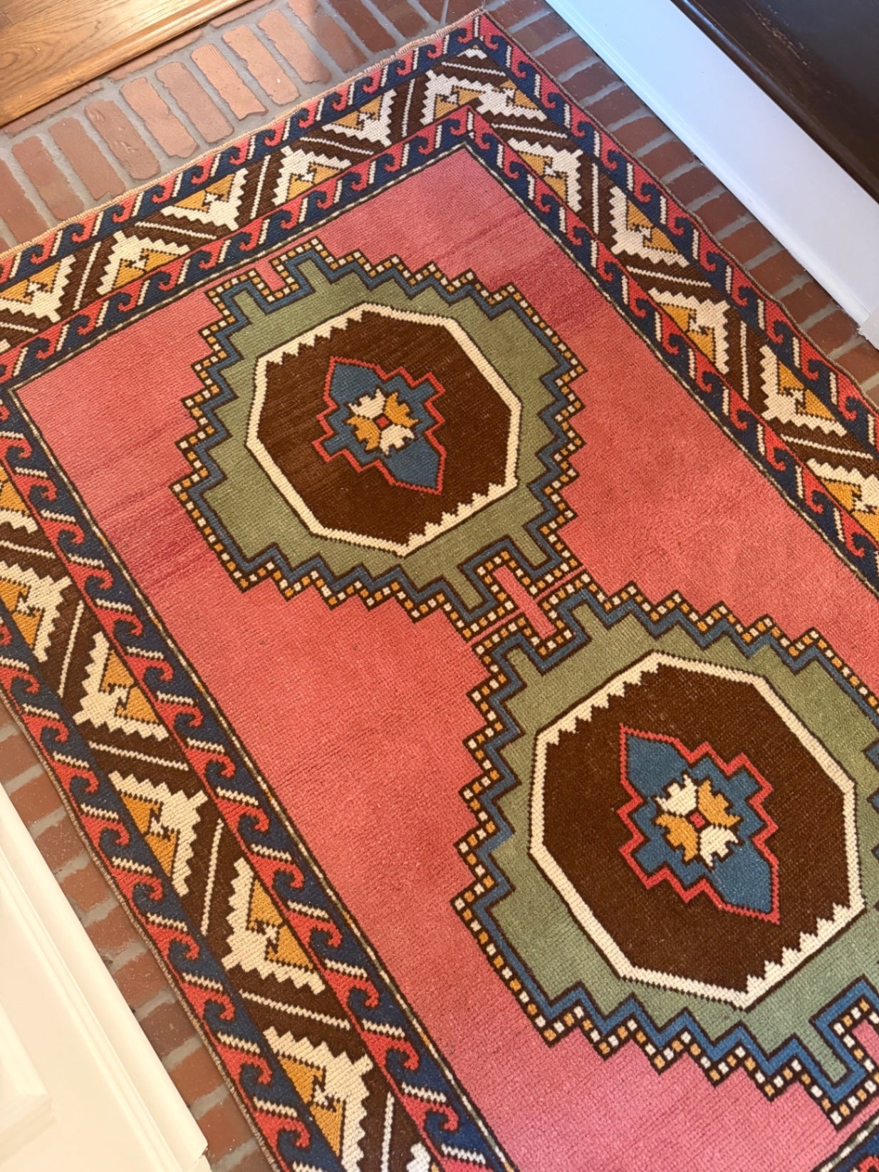 Vintage Turkish Geometric Rug 6’ x 4’