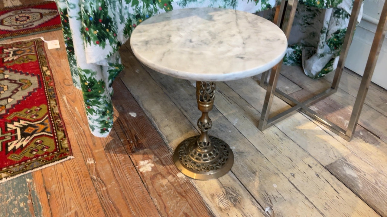 Brass Marble Top Cocktail Table