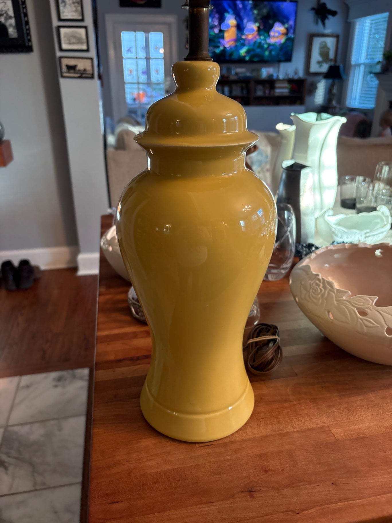 Yellow Ginger Jar Lamp Base 