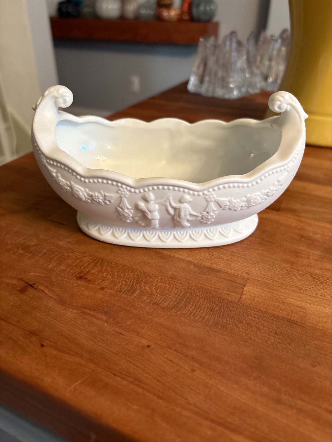 White Carved Dish 