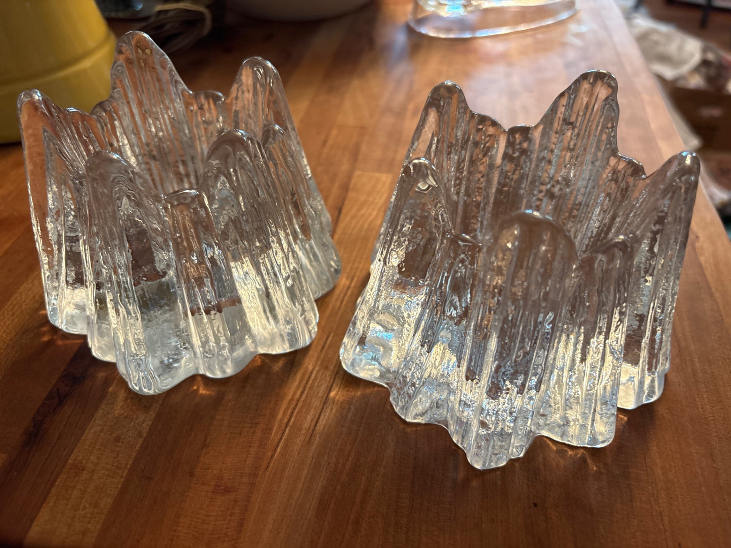 Art Deco Glass Candlestick Holders