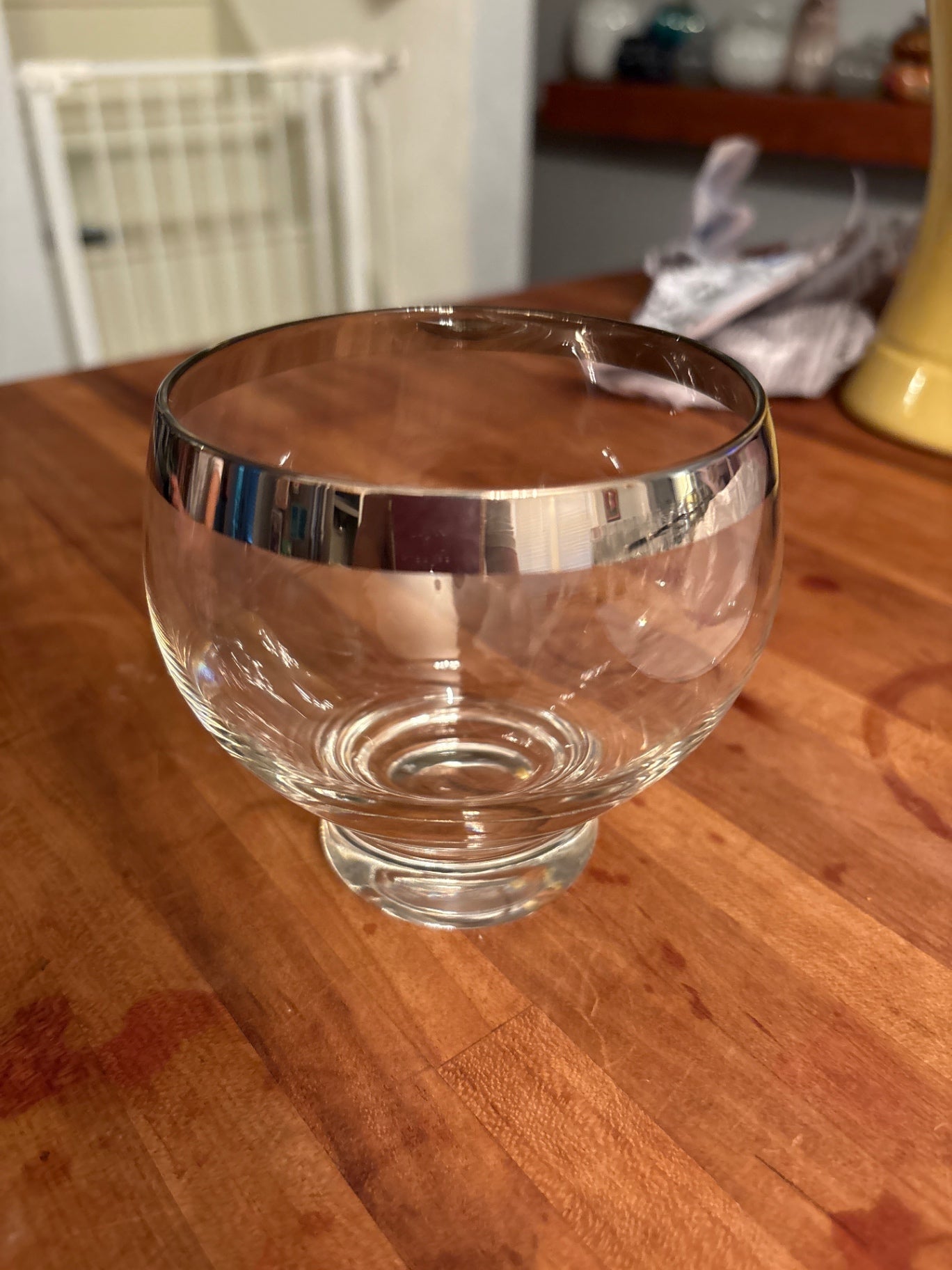 Set of 7 Silver Rimmed Coupes