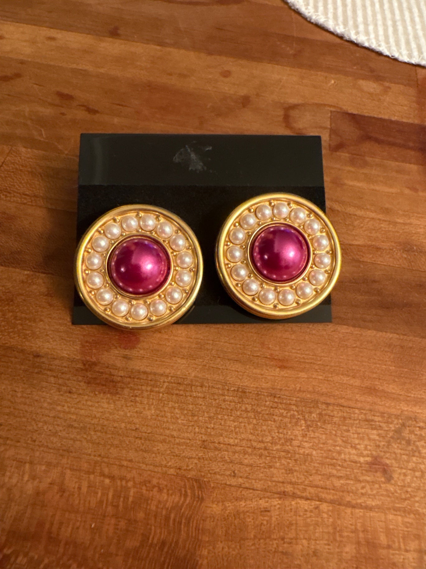 Pink and Gold Earrings