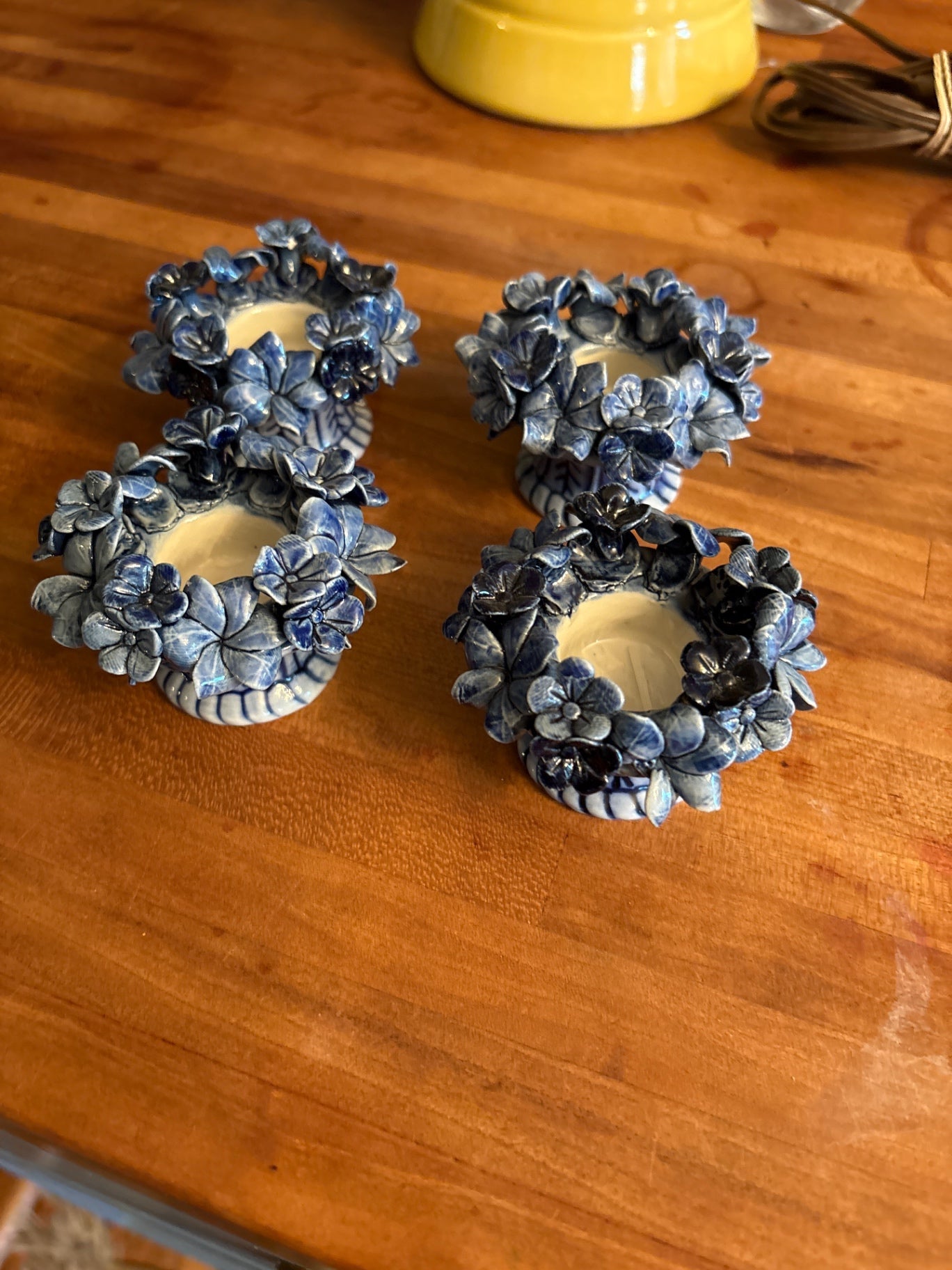 Candle Holder Blue and white