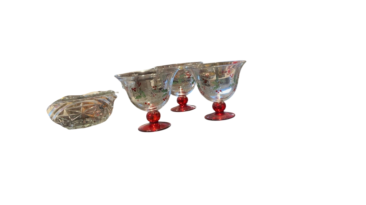 Hand painted Dessert Glassware 