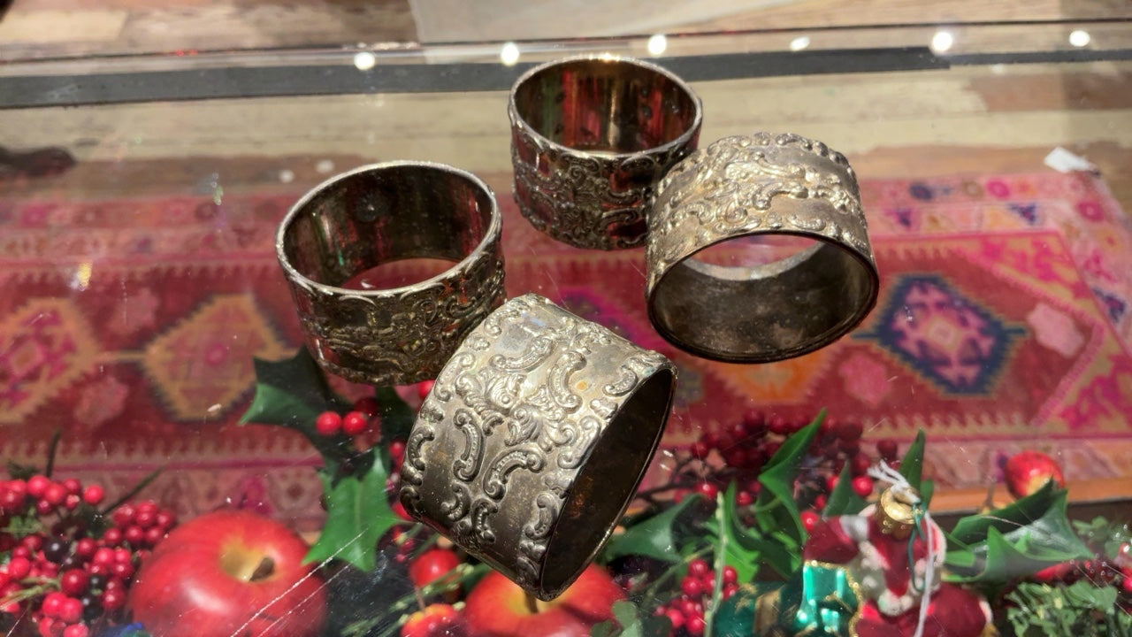 Silver Napkin Rings Set of 4