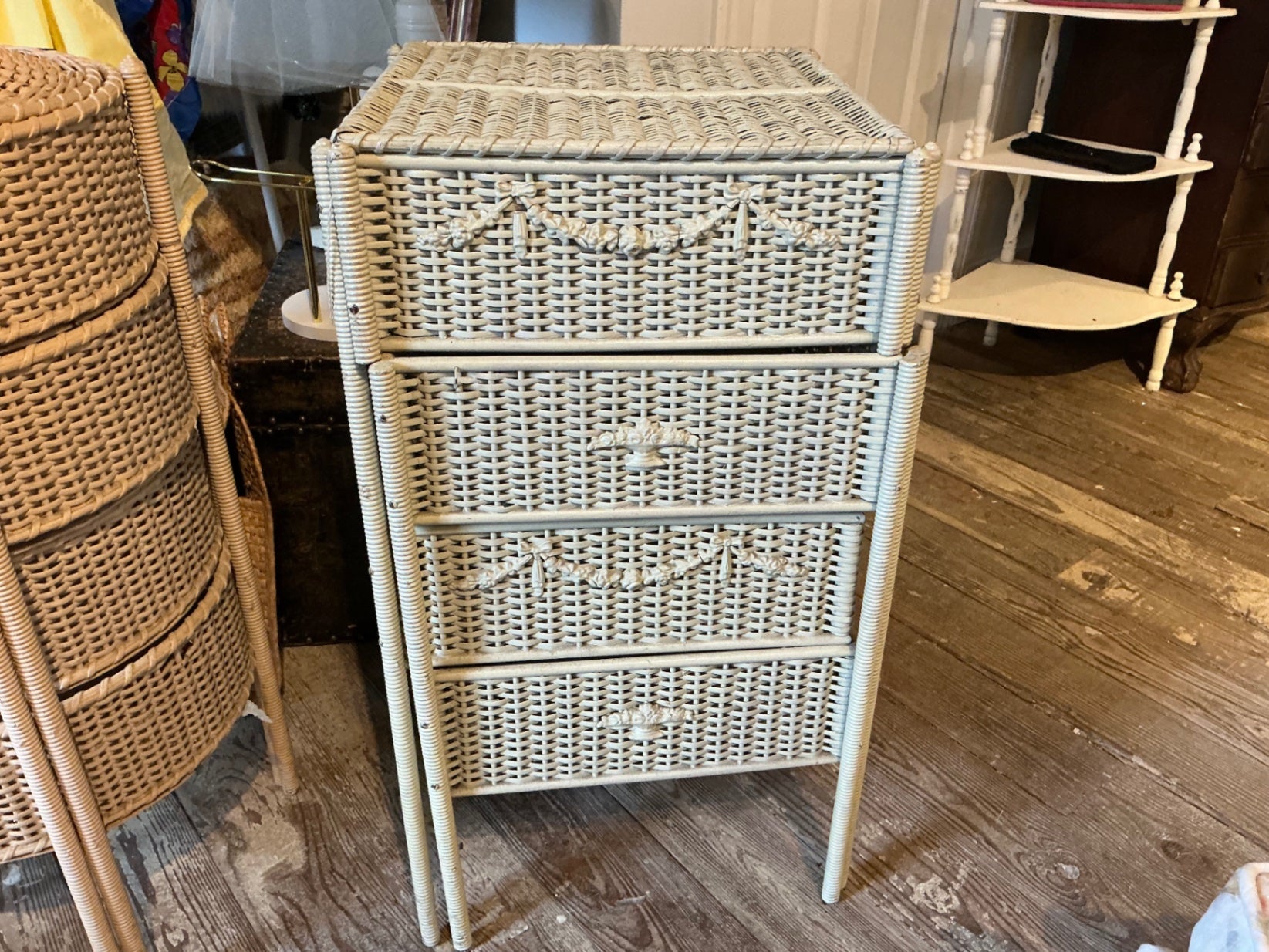 Square Wicker Shelving Unit