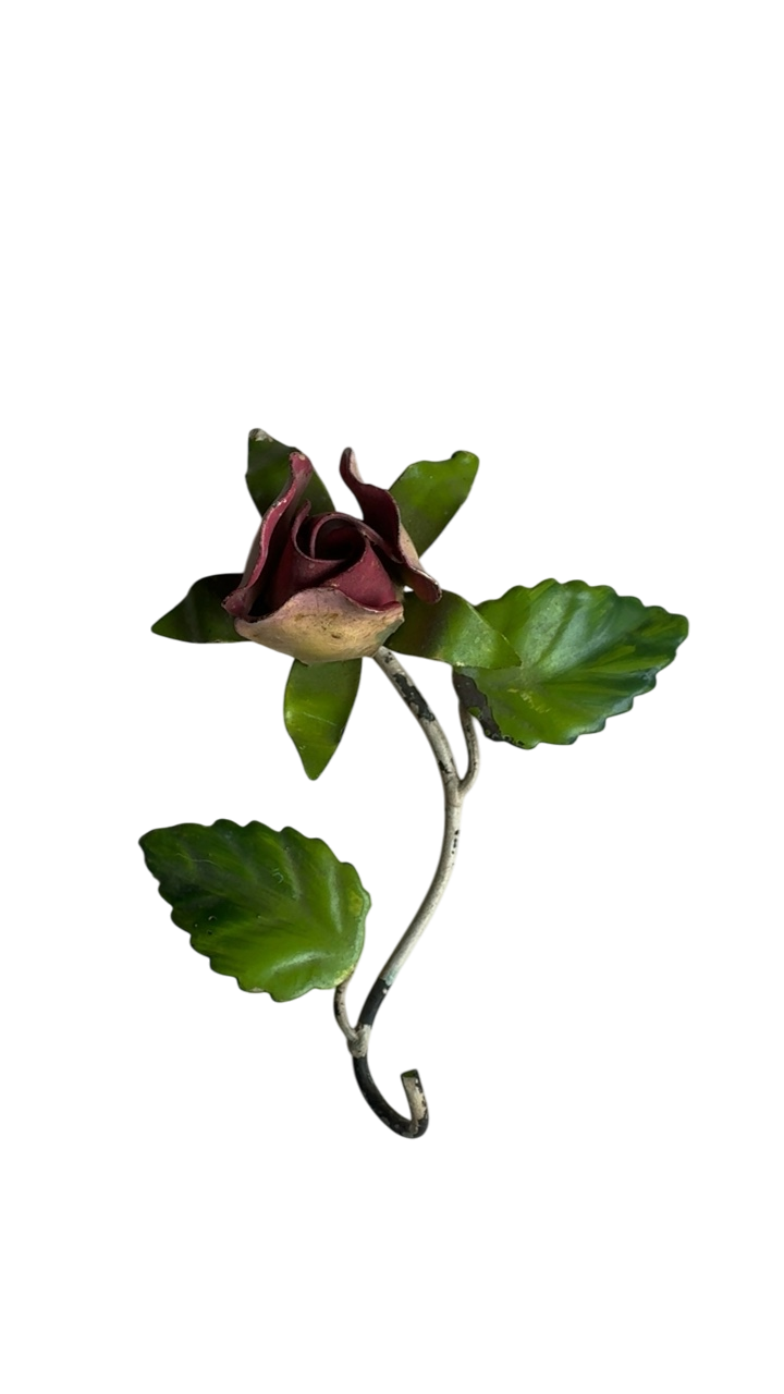 Vintage Tole Floral Hook 