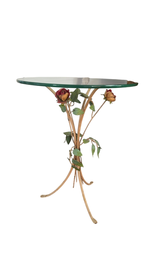 Side Table - Vintage Tole Floral