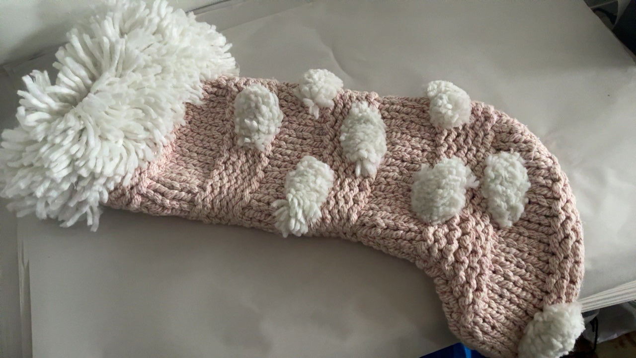 Pink and White Stocking