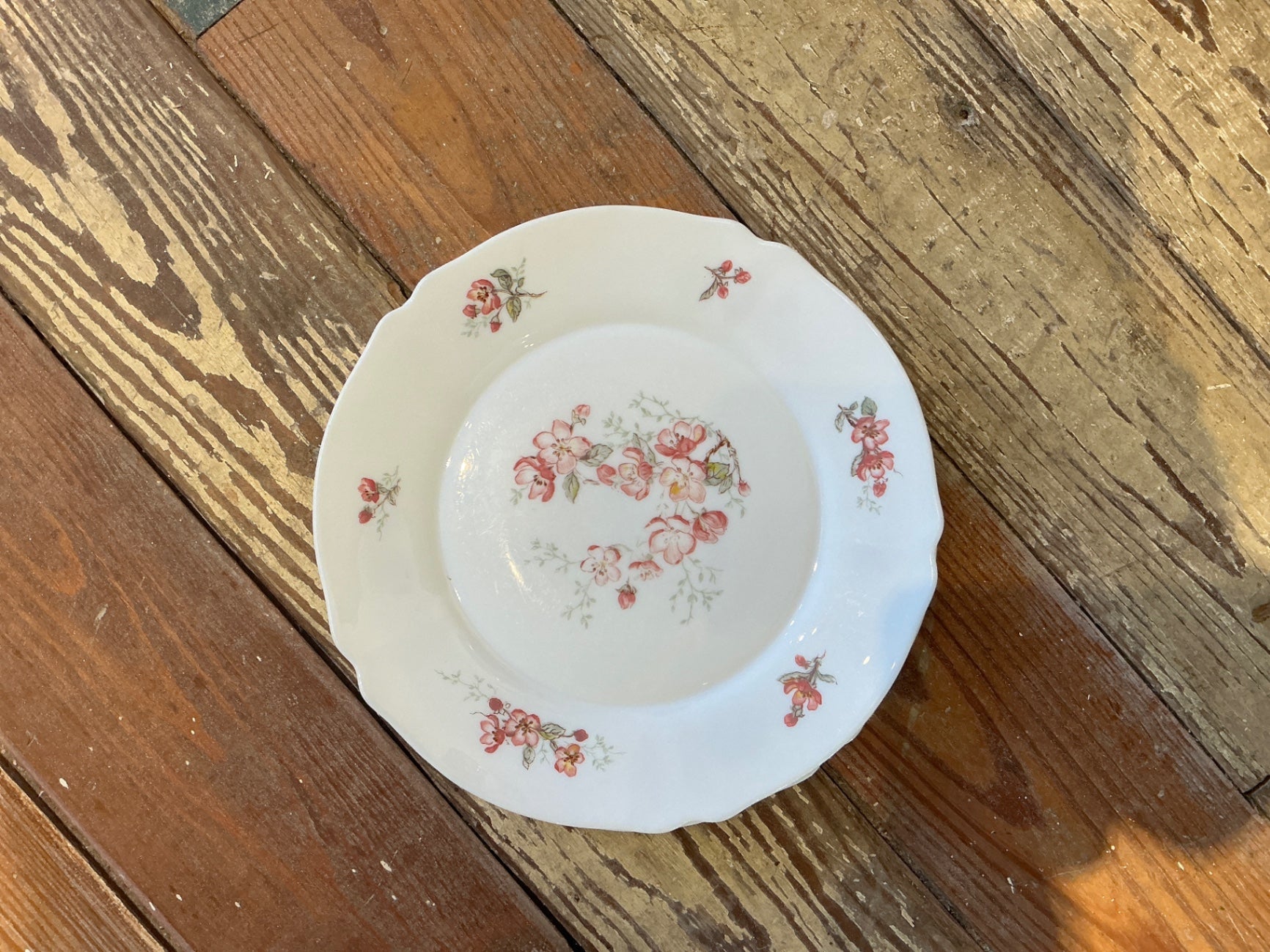 Pink and White Floral Dinner Plates