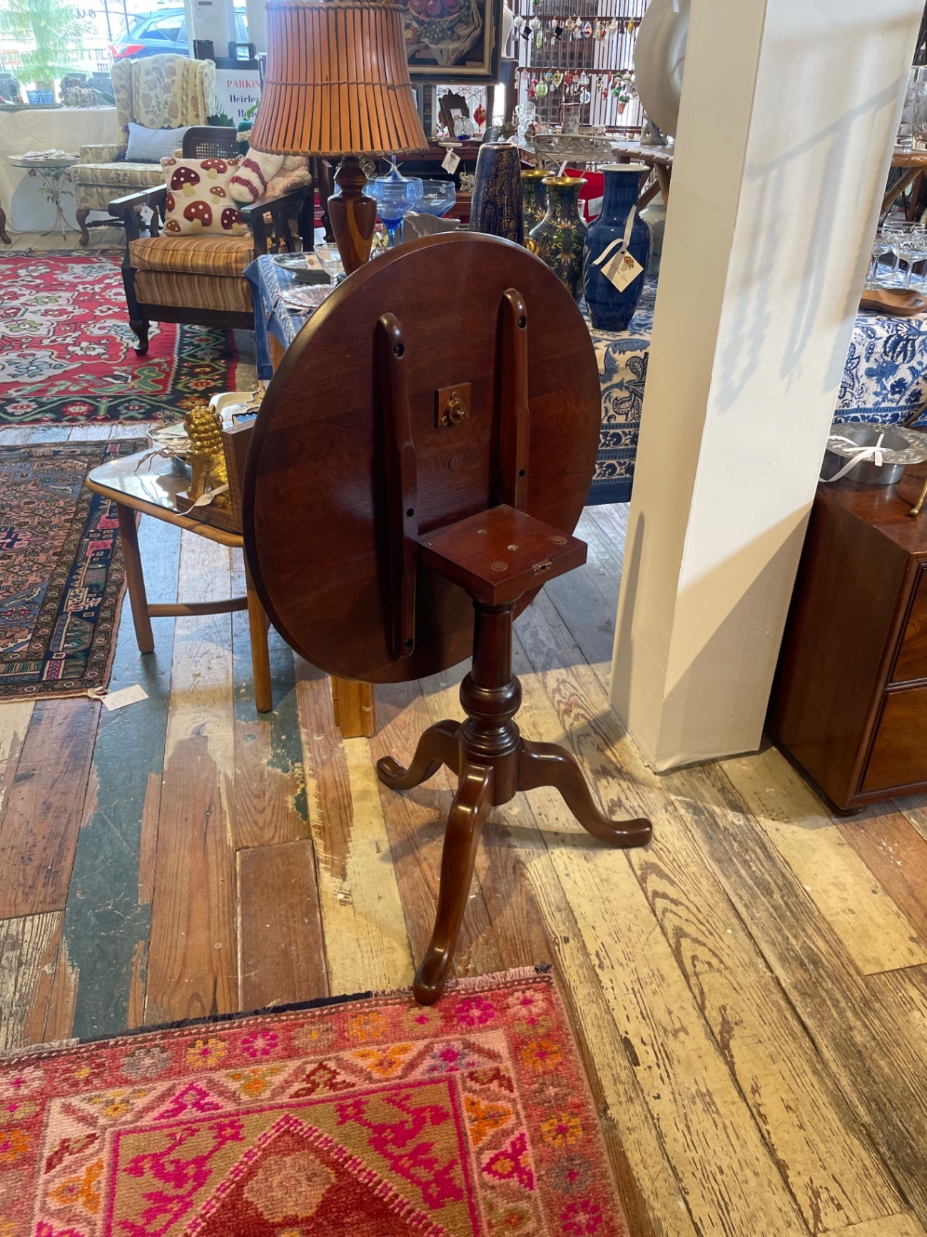 Wooden flip down side table 
