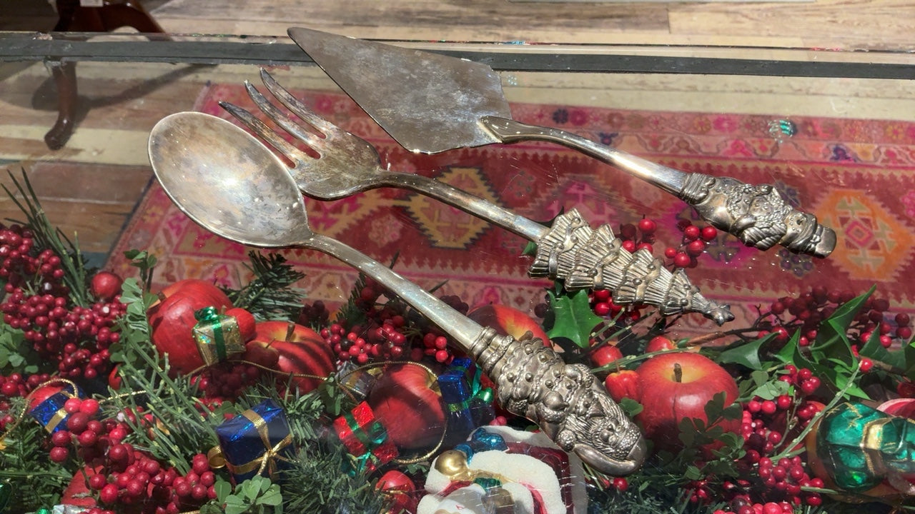 Christmas Silver Serving Set