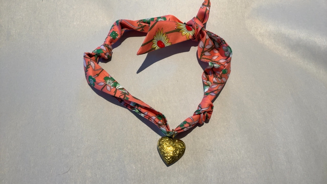 Locket with Pink Floral Scarf