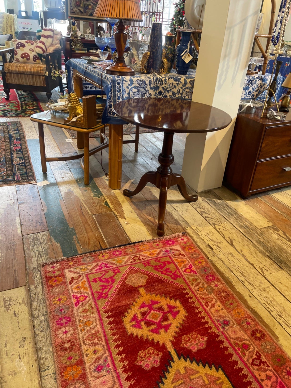 Wooden flip down side table 