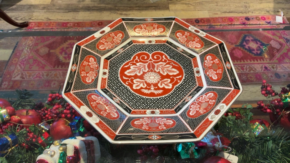 Red and Black Patterned Plate