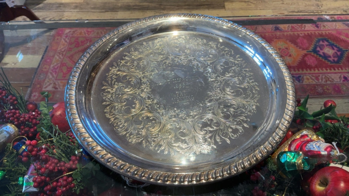Engraved Silver Tray