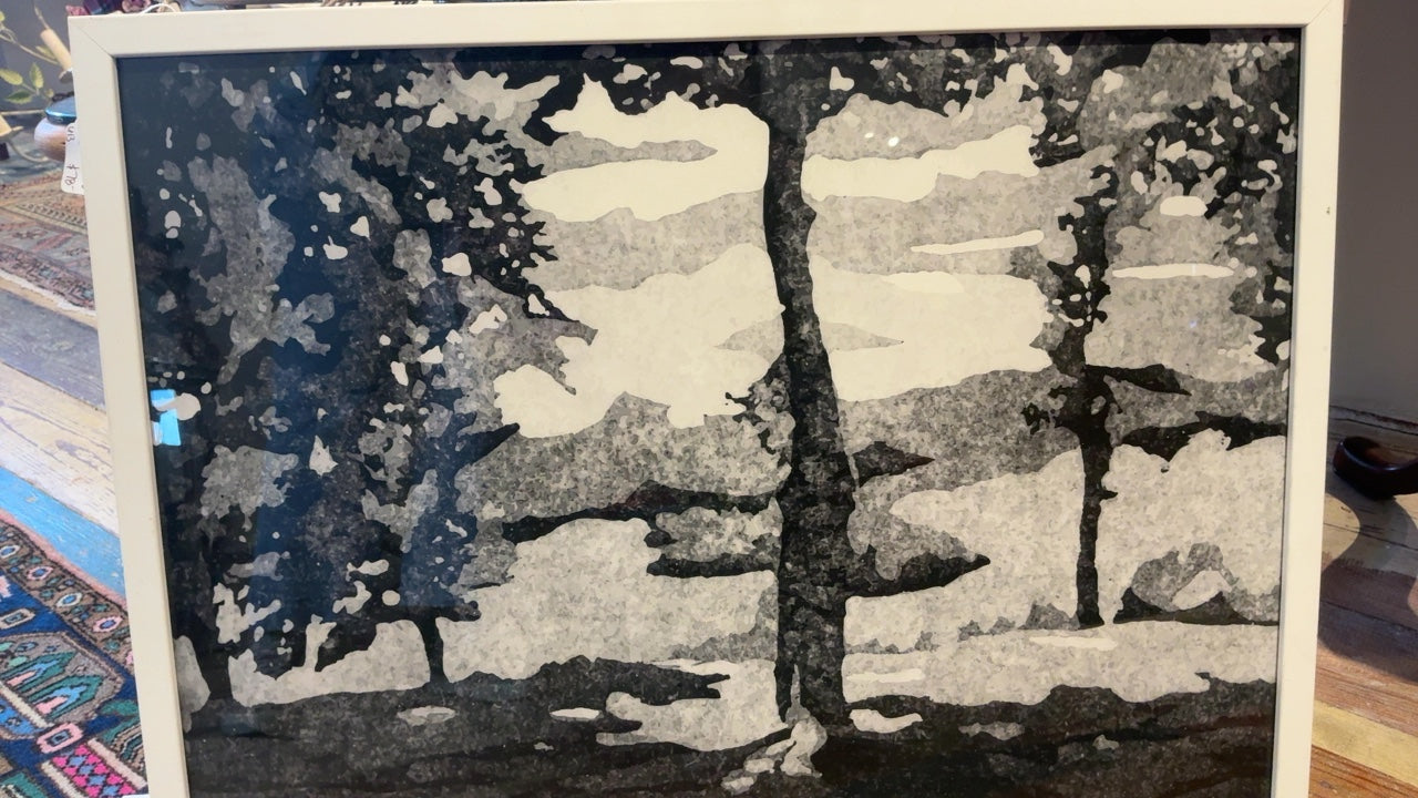 Black and White Framed Forest Scene