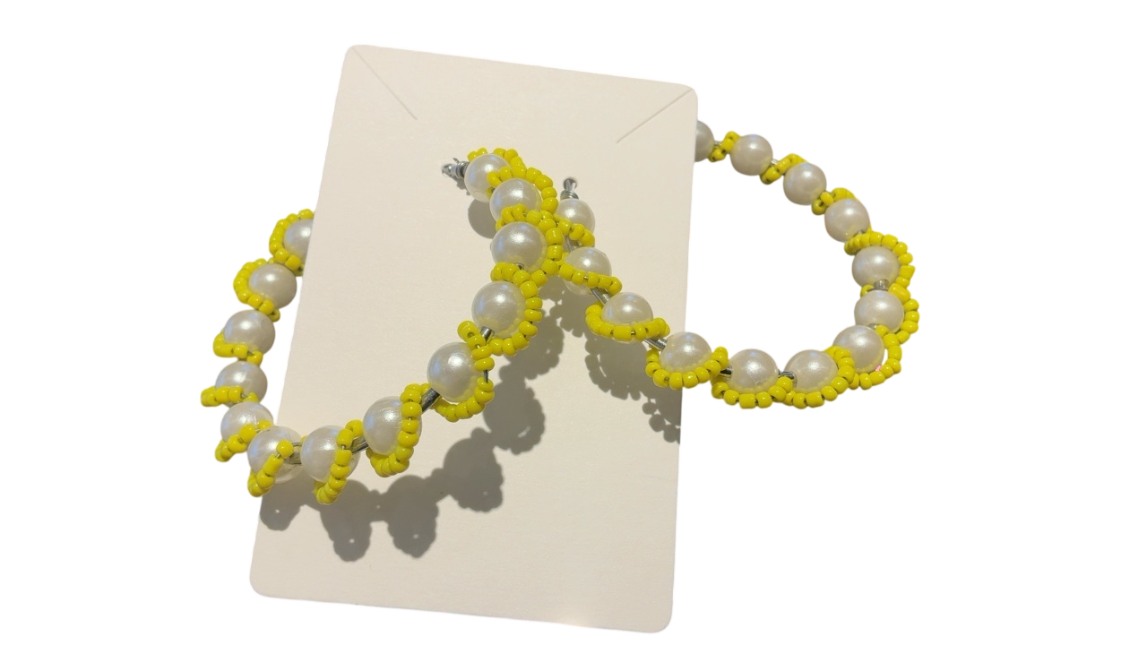Yellow Hoop Earrings 