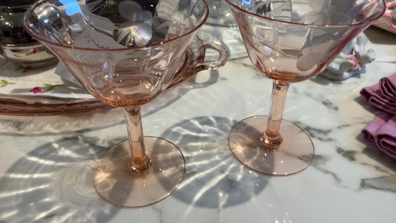 Pink Coupe Glasses (set of 4)
