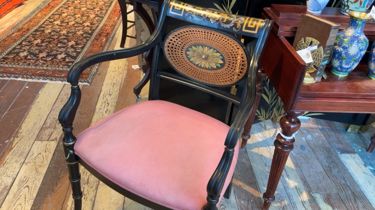 Black & Gold Regency arm chair 