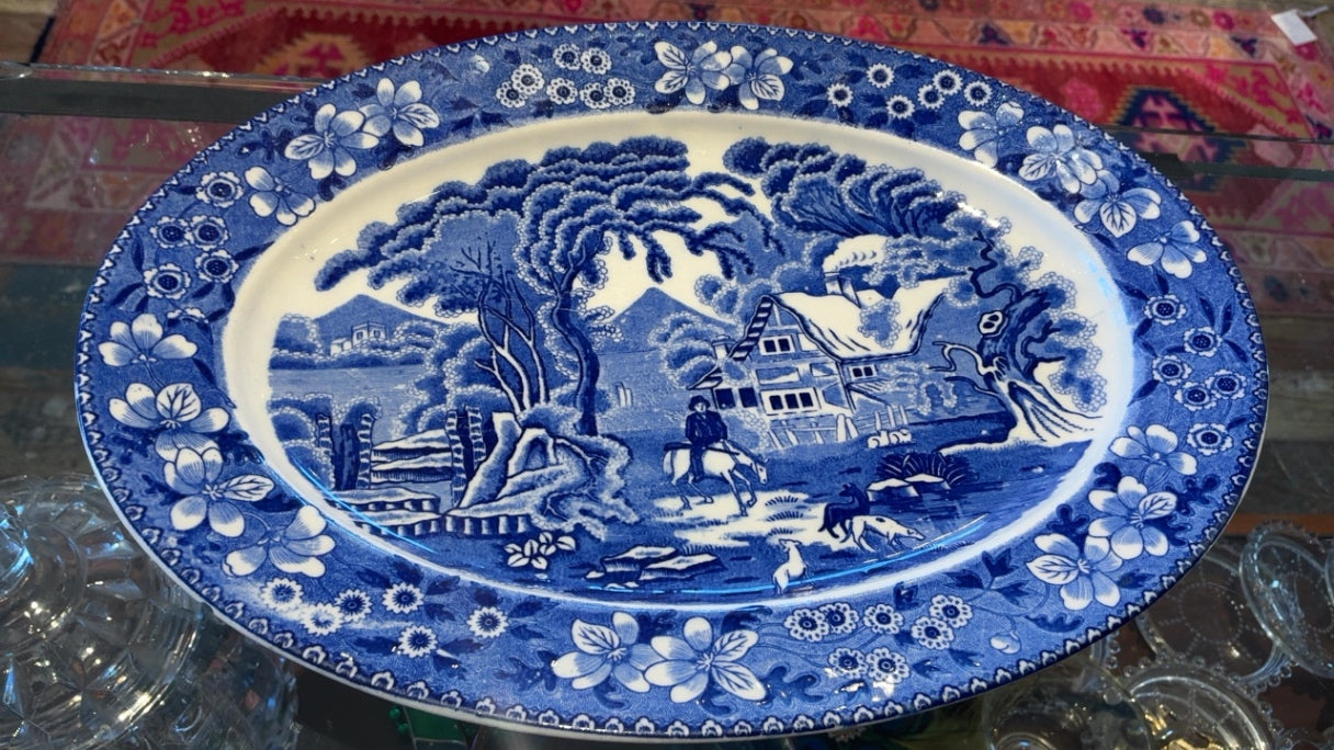 Blue and White Vintage Japanese Platter