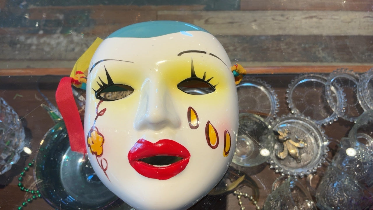 Porcelain hand painted mask 