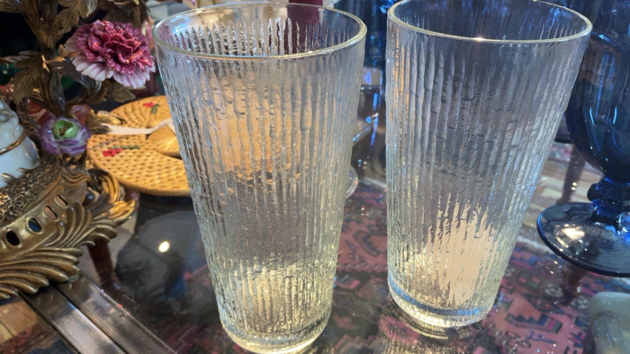 Clear Textured Glassware (set of 2)