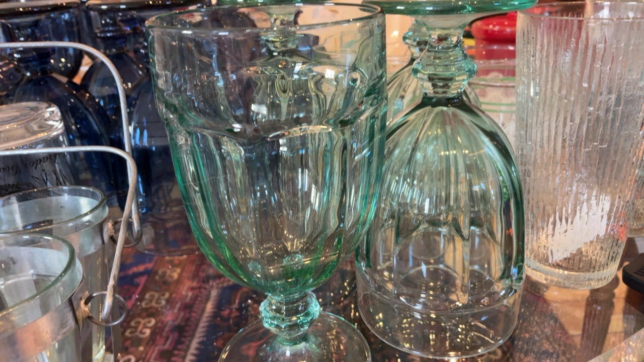 Green Libbey Water Goblets (set of 4)